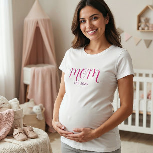 Pink Script Established Mum T-Shirt