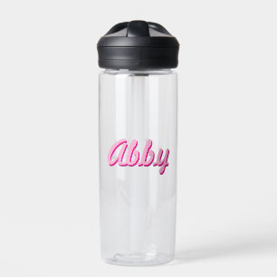Pink Script Handwriting Fun Sports Custom Water Bottle