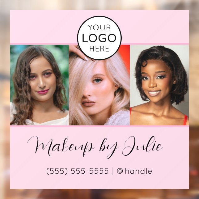 Pink Script Logo and Three Photo Makeup Studio (Sheet 2)