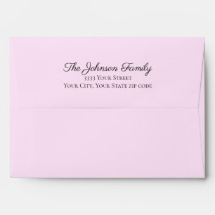 Pink Script Return Address Back Flap Mailing Envelope