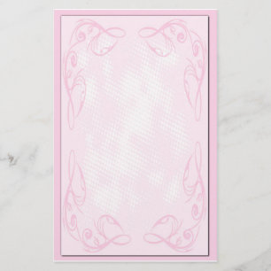 Pink Scroll Stationary Stationery
