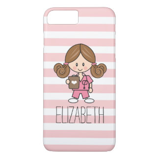 Pink Scrubs Nurse iPhone 7 Plus Case Brunette
