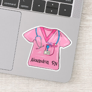 Pink Scrubs Nurse Monogram Waterproof