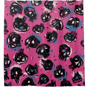 Pink scull emo Home & Living Bath & Beauty Shower Curtain