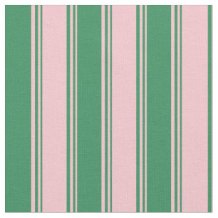 Pink & Sea Green Coloured Stripes/Lines Pattern Fabric