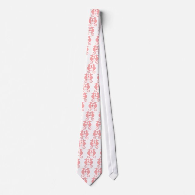 Pink Sea Horses Tie (Front)