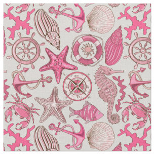 Pink Sea Pattern Fabric