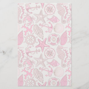 Pink Sea Pattern Stationery