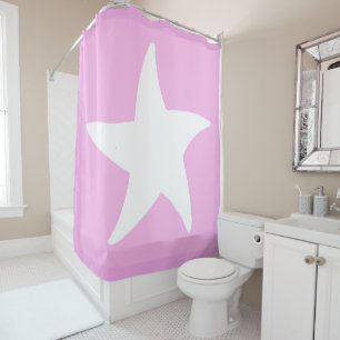 Pink Sea Star Shower Curtain