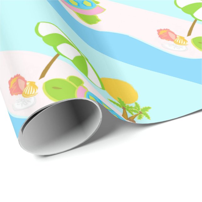 Pink Sea Turtle Glossy Wrapping Paper, 30" x 6' Wrapping Paper (Roll Corner)