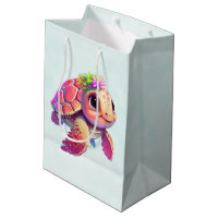 Pink Sea Turtle Whimsical & Cute