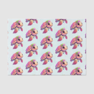 Pink Sea Turtle Whimsical & Cute Patterned Tissue Paper