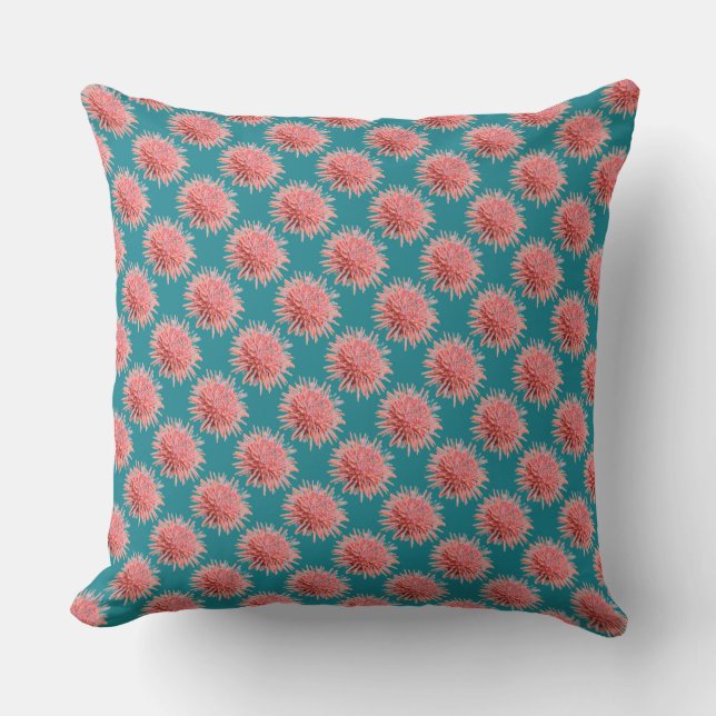 Pink Sea Urchins Pattern Cushion (Front)