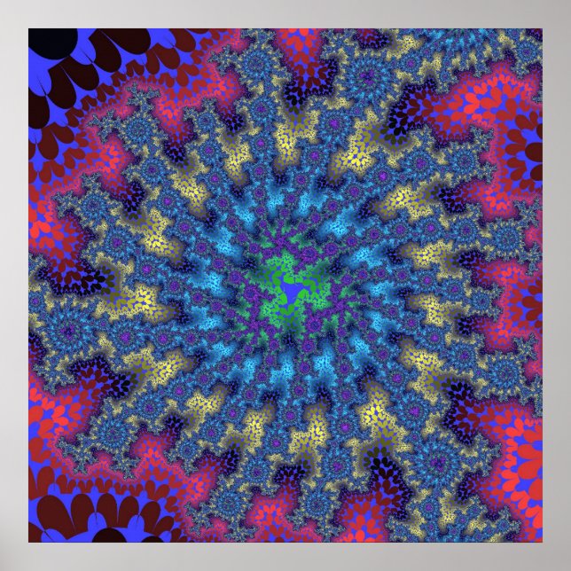 Pink Seafoam Burst Poster (Front)