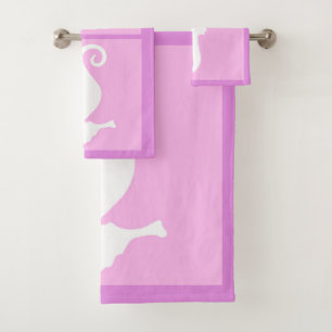 Pink Seahorse Bath Towel Set