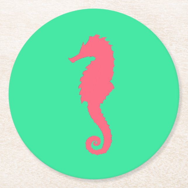 Pink Seahorse Coaster (Front)