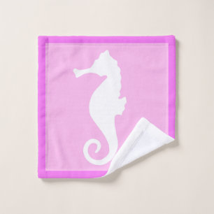 Pink Seahorse Wash Cloth