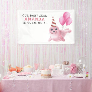 Pink Seal 1st Birthday Under The Sea Banner