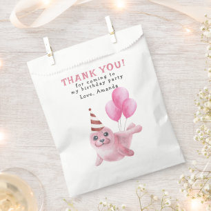 Pink Seal 1st Birthday Under The Sea Thank you Favour Bag