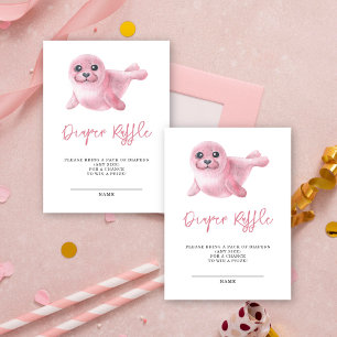 Pink seal - diaper raffle enclosure card