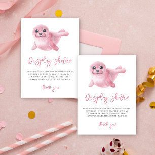 Pink seal - display shower enclosure card