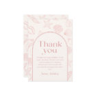 Pink Seashell Coastal Baby Shower Thank You Card 