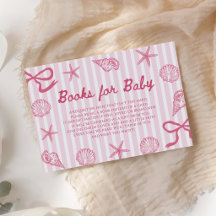 Pink Seashell Girl Baby Shower Books for Baby