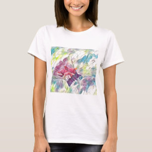Pink seashell in the sea watercolor painting T-Shirt