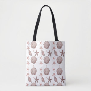 Pink Seashell Pattern – Beach Vibes Summer Design Tote Bag
