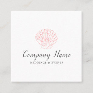 Pink Seashell Square Business Card
