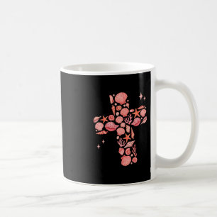 Pink Seashells Faith Cross Christian Seashell Beac Coffee Mug