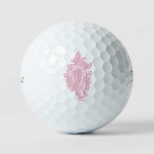 Pink Seashells  Golf Balls (Front)