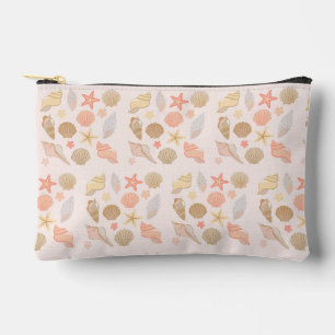 Pink Seashells Pattern Accessory Pouch