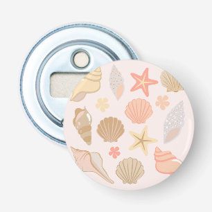 Pink Seashells Pattern Bottle Opener