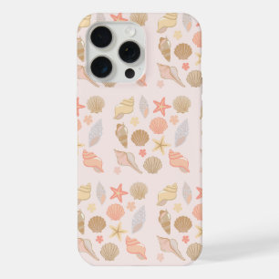 Pink Seashells Pattern iPhone 15 Pro Max Case