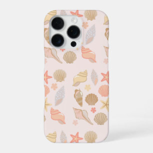 Pink Seashells Pattern iPhone 16 Pro Case