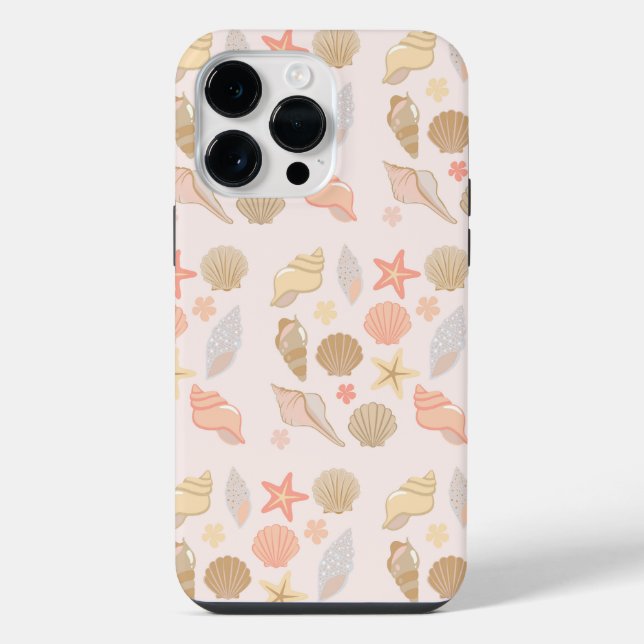 Pink Seashells Pattern iPhone Case (Back)