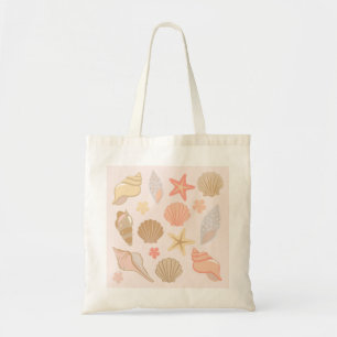 Pink Seashells Pattern Tote Bag