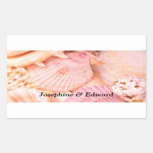 Pink Seashells Rectangular Sticker