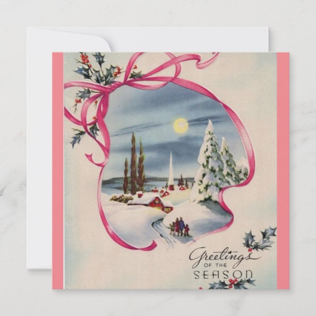 Pink season greetings card (Front)