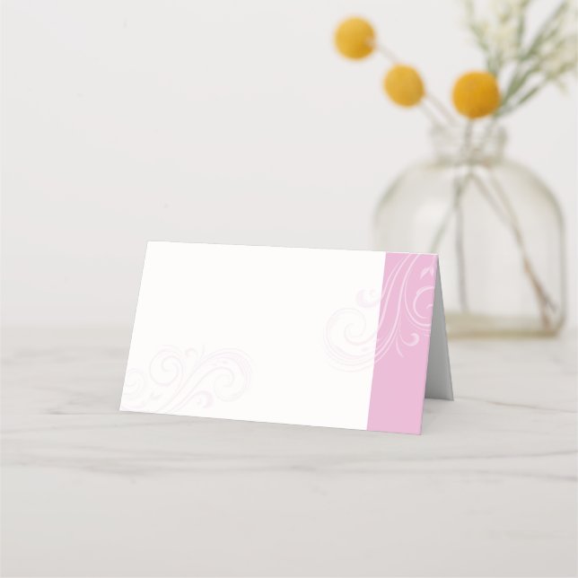 Pink Seating Card, Caroline Wedding Collection Place Card (Front)