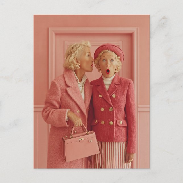 Pink Secrets and Surprised Style Postcard (Front)