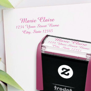 Pink Self-Inking Stamp with Name & Address for Her