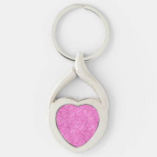 Pink Sequins Bling Key Ring