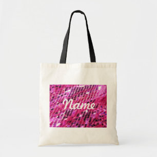 Pink Sequins Sparkle Customise add Text Fashion Tote Bag