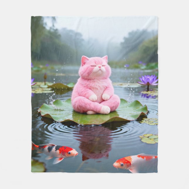 Pink Serenity 001 Fleece Blanket (Front)