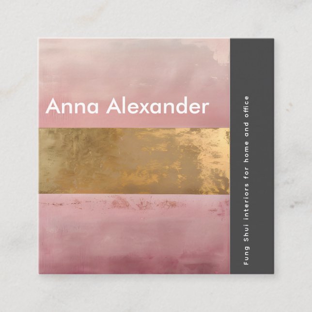 Pink Serenity Design 2 Square Business Card (Front)