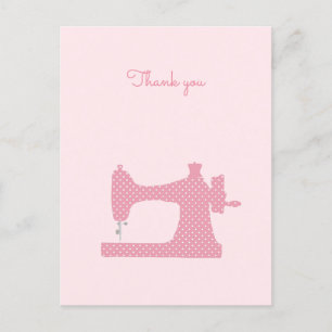 Pink Sewing Machine Personalised Thank You Card