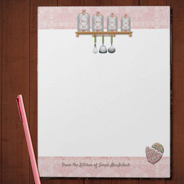 Pink Shabby Chic Kitchen Recipes Notepad (Creator Uploaded)