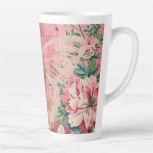 Pink Shabby Cottage Butterfly Latte Mug